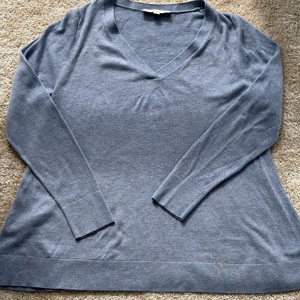 LOFT  Women’s Blue V-Neck Sweater Size Large